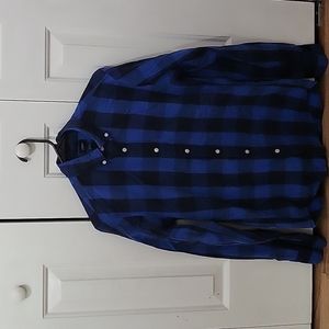 J.Crew blue/black button up size small